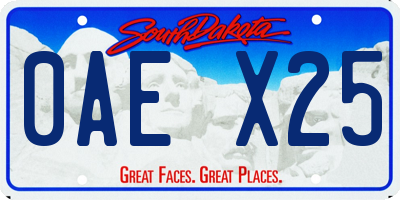 SD license plate 0AEX25