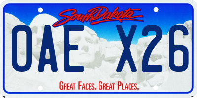 SD license plate 0AEX26