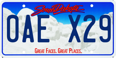 SD license plate 0AEX29