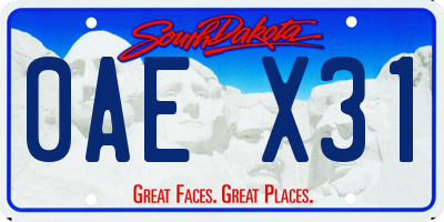 SD license plate 0AEX31