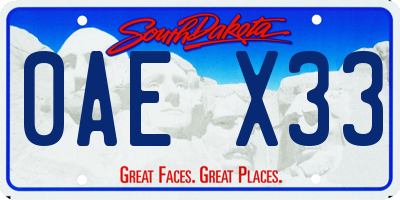 SD license plate 0AEX33