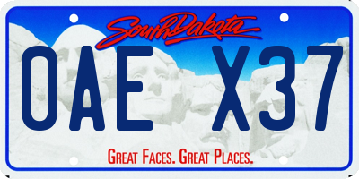 SD license plate 0AEX37