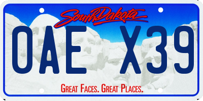 SD license plate 0AEX39