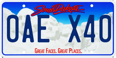 SD license plate 0AEX40