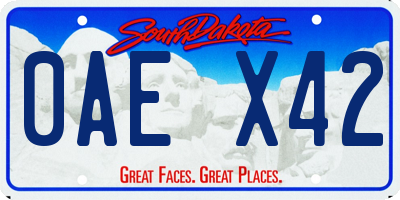 SD license plate 0AEX42