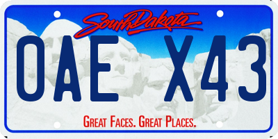 SD license plate 0AEX43