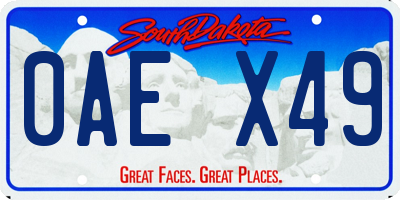 SD license plate 0AEX49