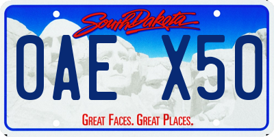 SD license plate 0AEX50