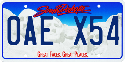 SD license plate 0AEX54