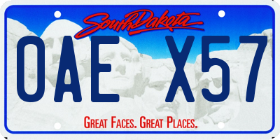 SD license plate 0AEX57