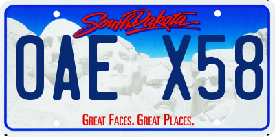 SD license plate 0AEX58