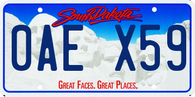 SD license plate 0AEX59