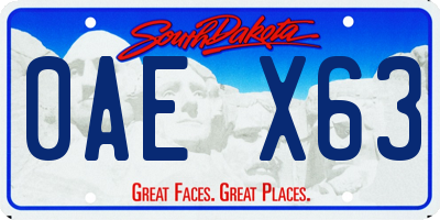 SD license plate 0AEX63