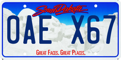 SD license plate 0AEX67