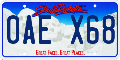 SD license plate 0AEX68