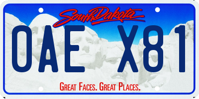 SD license plate 0AEX81