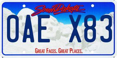 SD license plate 0AEX83