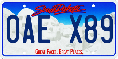 SD license plate 0AEX89
