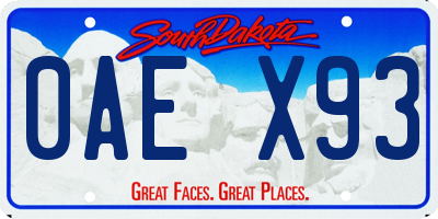 SD license plate 0AEX93