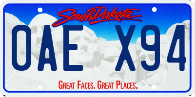 SD license plate 0AEX94