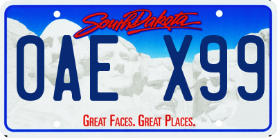 SD license plate 0AEX99