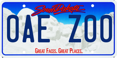 SD license plate 0AEZ00