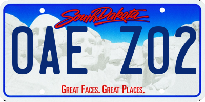 SD license plate 0AEZ02