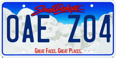 SD license plate 0AEZ04