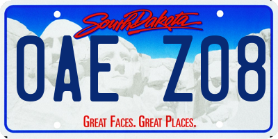 SD license plate 0AEZ08