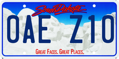 SD license plate 0AEZ10