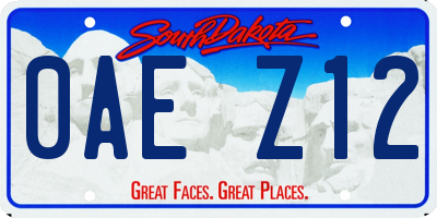 SD license plate 0AEZ12