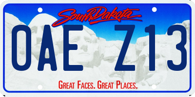 SD license plate 0AEZ13