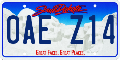 SD license plate 0AEZ14