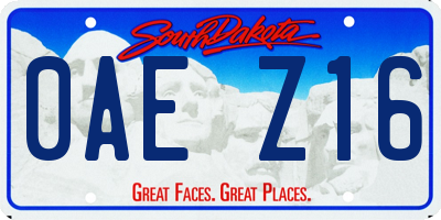 SD license plate 0AEZ16