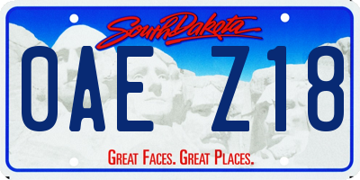 SD license plate 0AEZ18