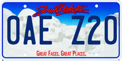 SD license plate 0AEZ20