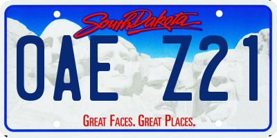 SD license plate 0AEZ21