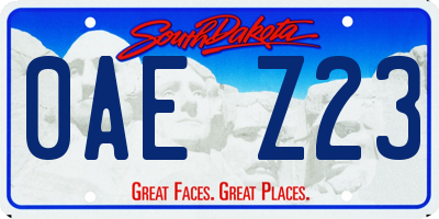 SD license plate 0AEZ23