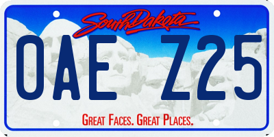 SD license plate 0AEZ25