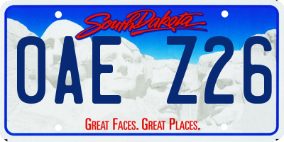 SD license plate 0AEZ26