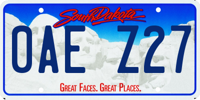 SD license plate 0AEZ27