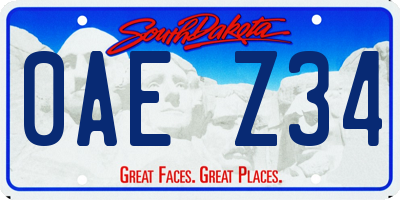 SD license plate 0AEZ34