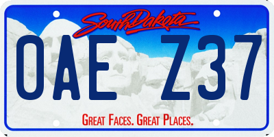 SD license plate 0AEZ37