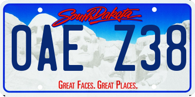 SD license plate 0AEZ38