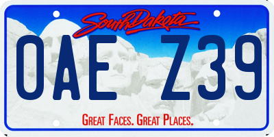 SD license plate 0AEZ39