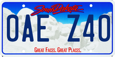 SD license plate 0AEZ40