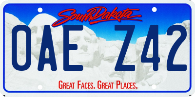 SD license plate 0AEZ42