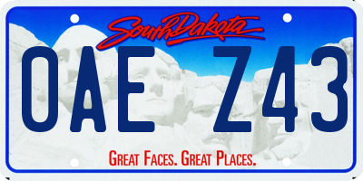 SD license plate 0AEZ43