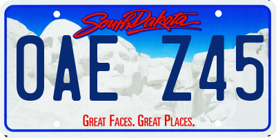 SD license plate 0AEZ45