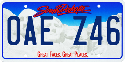 SD license plate 0AEZ46